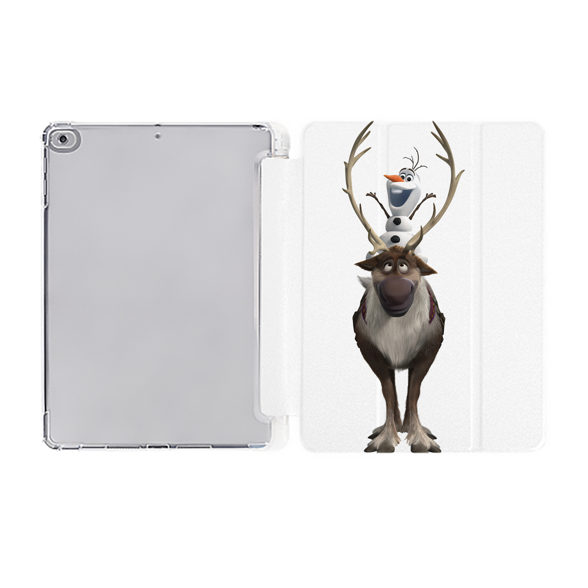 （画像用） アナと雪の女王 アンナ エルサ Frozen Anna Elsa IPad ケース ペン収納付き 三つ折りスタンド PUレザー×シリコン 対応機種9.5/10.5/10.9インチ